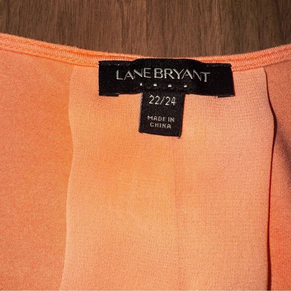 Lane Bryant Women’s 22/24 Orange Peach Open Cardigan Sweater Long‎ Sleeve Solid